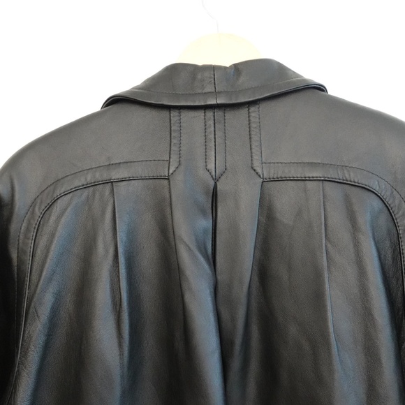 Vintage swing coat Oversized Soft Leather Trapeze Coat — Black — Fits S–L - Picture 9 of 9